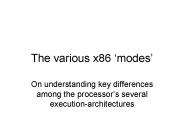 The various x86 modes