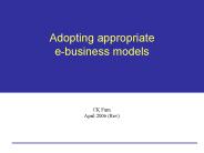 Adopting appropriate ebusiness models