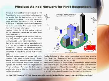 Wireless Ad hoc Network for First Responders