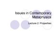 Issues in Contemporary Metaphysics PowerPoint PPT Presentation