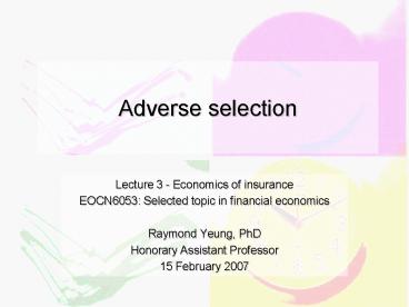 Adverse selection