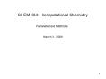 CHEM 834: Computational Chemistry PowerPoint PPT Presentation