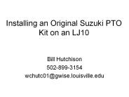 Installing an Original Suzuki PTO Kit on an LJ10