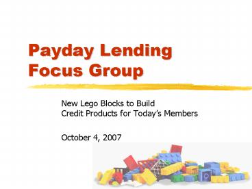 Payday Lending Focus Group