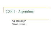 CS301 - Algorithms