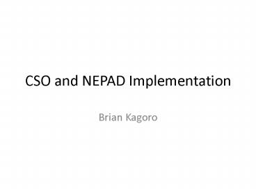 CSO and NEPAD Implementation