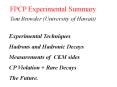 FPCP Experimental Summary PowerPoint PPT Presentation