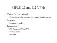MPLS L3 and L2 VPNs