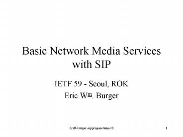 Basic Network Media Services with SIP