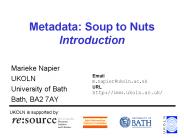 Metadata: Soup to Nuts Introduction