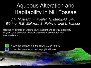 Aqueous Alteration and Habitability in Nili Fossae