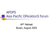 APOPS Asia Pacific OPerationS forum