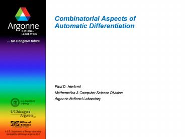 Combinatorial Aspects of Automatic Differentiation