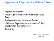 ne Appearance Experiment with NuMI Beam