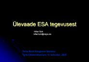 levaade ESA tegevusest