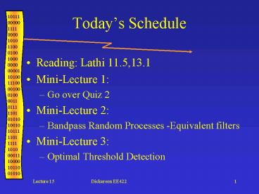 Todays Schedule