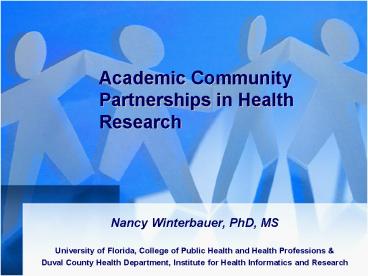 Nancy Winterbauer, PhD, MS