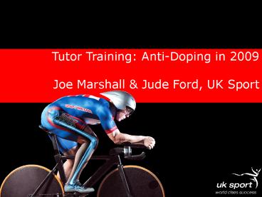 UK Sport welcomes you to the launch of