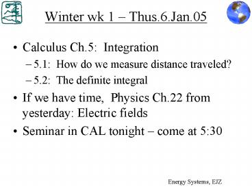 Winter wk 1 Thus.6.Jan.05