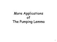 More Applications of The Pumping Lemma