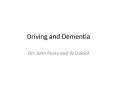 Driving and Dementia PowerPoint PPT Presentation