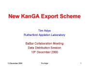 New KanGA Export Scheme