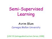Semi-Supervised Learning