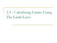 2.3 - Calculating Limits Using The Limit Laws PowerPoint PPT Presentation