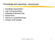 Knowledge and reasoning second part