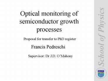 Optical monitoring of semiconductor growth processes