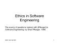 Ethics in Software Engineering PowerPoint PPT Presentation