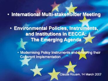 International Multistakeholder Meeting