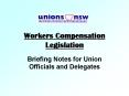 Workers Compensation Legislation PowerPoint PPT Presentation