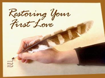 Restoring Your First Love
