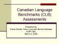 Canadian Language Benchmarks CLB Assessments PowerPoint PPT Presentation
