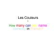 Les Couleurs PowerPoint PPT Presentation
