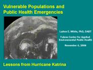 Vulnerable Populations and Public Health Emergencies
