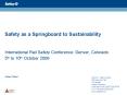 Safety as a Springboard to Sustainability PowerPoint PPT Presentation