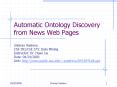Automatic Ontology Discovery from News Web Pages PowerPoint PPT Presentation