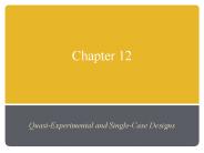 QuasiExperimental and SingleCase Designs