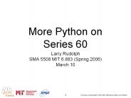 More Python on Series 60