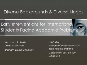 Early Interventions for International Students Facing Academic Problems