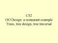 CS2 OO Design: a restaurant example Trees, tree design, tree traversal PowerPoint PPT Presentation