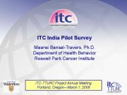 ITC India Pilot Survey