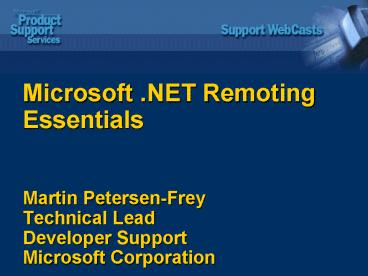 Microsoft .NET Remoting Essentials