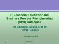 IT Leadership Behavior and Business Process Reengineering (BPR) Outcomes PowerPoint PPT Presentation