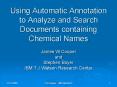 Using Automatic Annotation to Analyze and Search Documents containing Chemical Names PowerPoint PPT Presentation