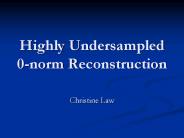Highly Undersampled 0norm Reconstruction
