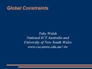 Global Constraints