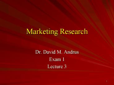 Marketing Research